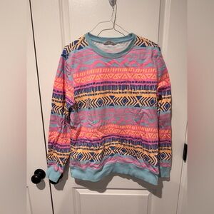 Chubbies Lounge Crewneck Sweatshirt Men’s Large Colorful Geometric Print
